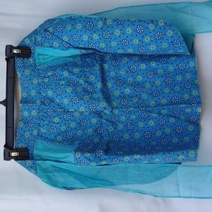 Vintage Reversible Blue Half Apron